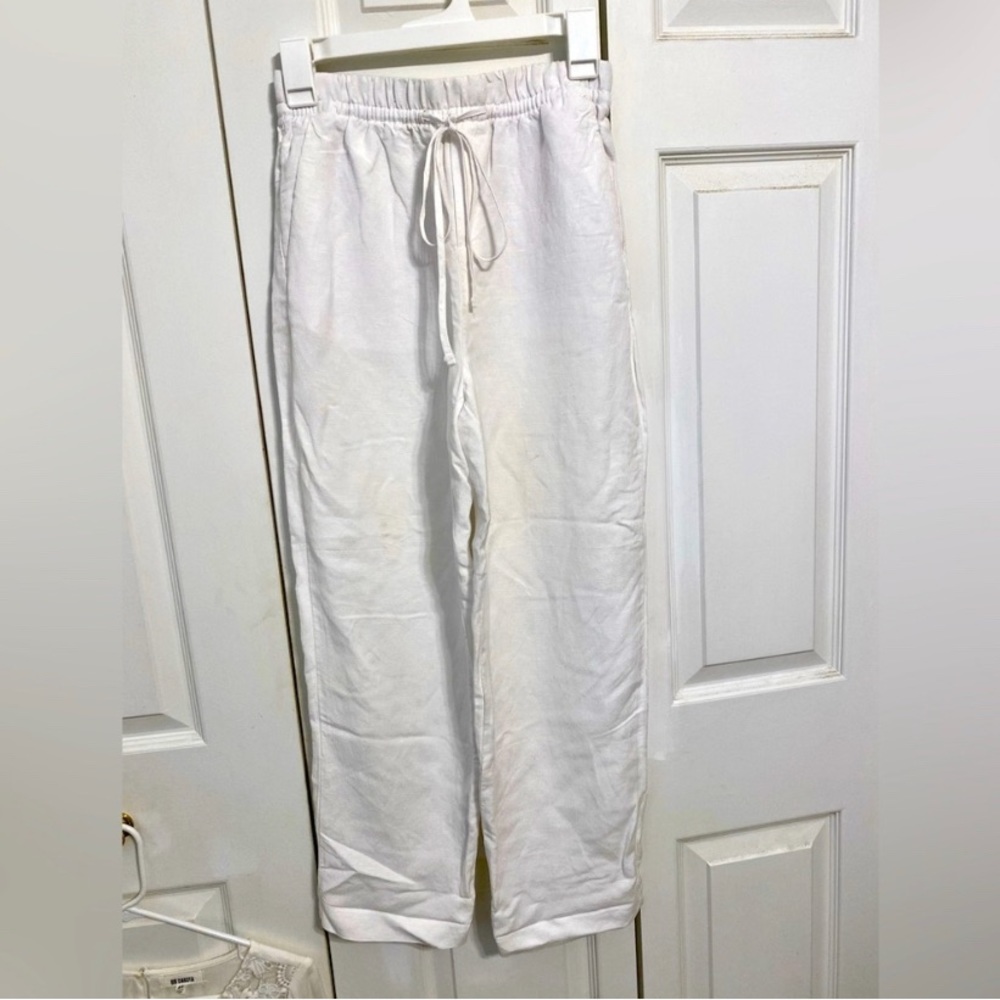 Linen blend pants